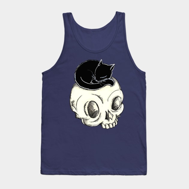 Skull and Kitty Tank Top by Elora0321